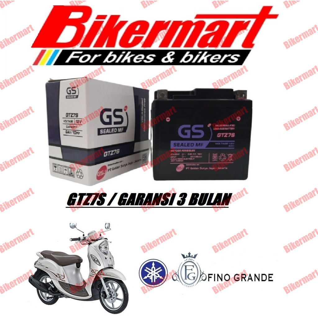Aki Motor Yamaha Fino Grande GTZ7S Accu Kering MF