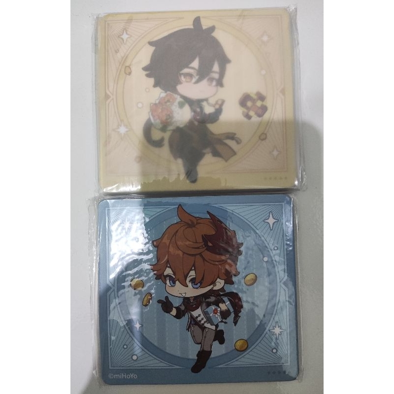 Official Merchandise Genshin Impact Valentine Gift Series Wooden Coaster Zhongli Tartaglia