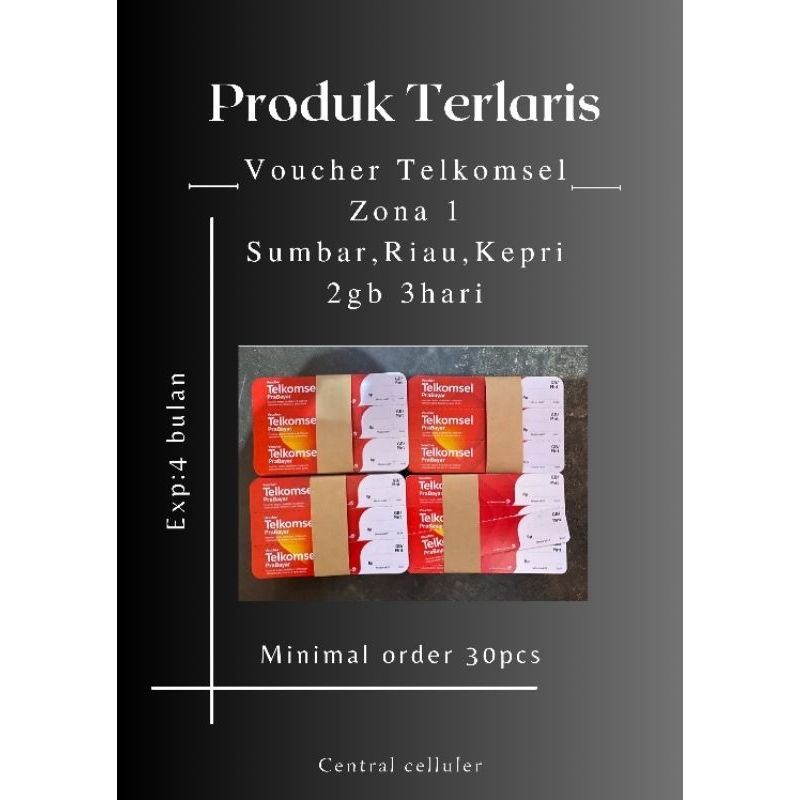 VOUCHER TELKOMSEL 2GB/3 HARI PALING MURAH ( Zona 1 ) SUMBAR,RIAU,KEPRI