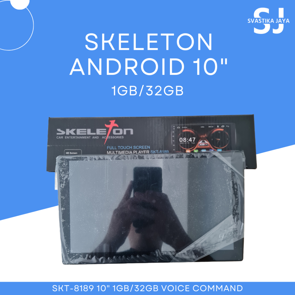 Skeleton Head Unit Layar Tape Mobil Double Din Android Universal 10" SKT-8189