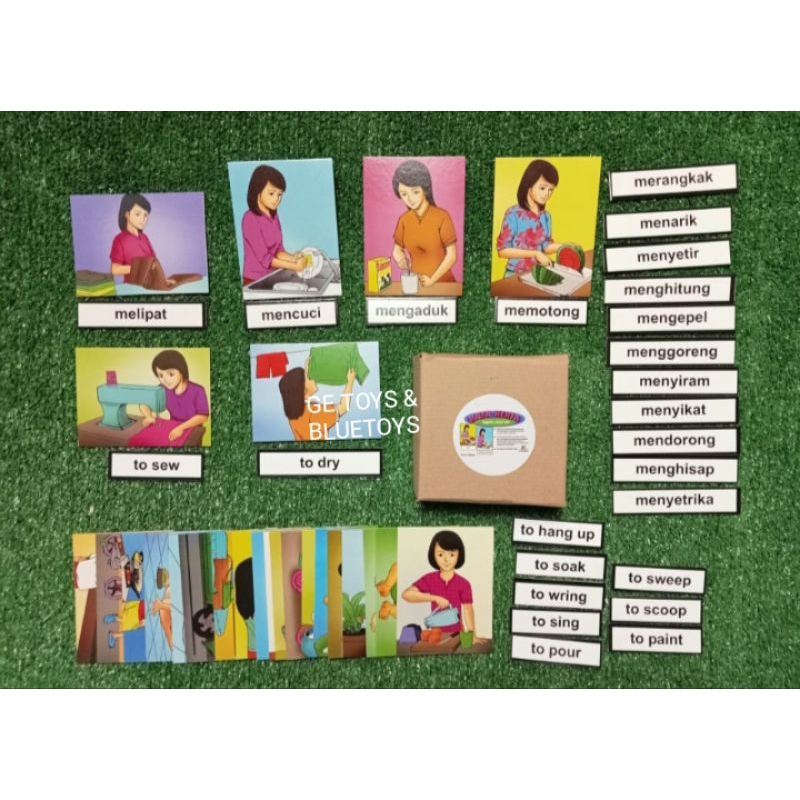 Kartu Kata Kerja/IQ Development/Kartu Terapi Wicara Perilaku Autis