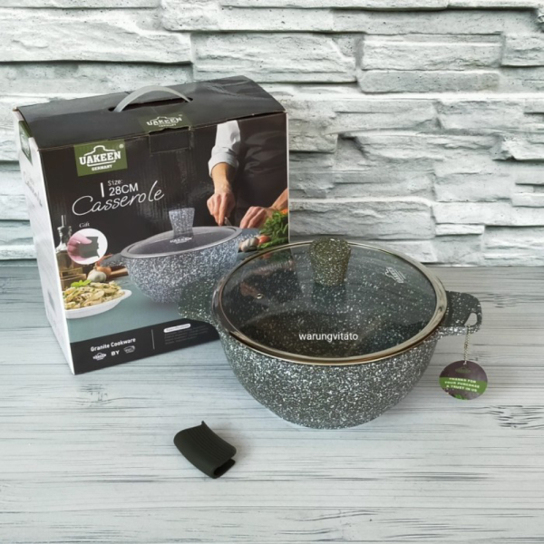 Unik UAKEEN SAUCEPOT CASSEROLE 28 CM PANCI GRANITE VK203 Murah