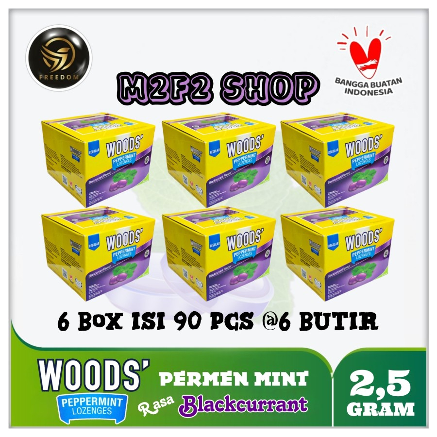 

Woods Peppermint Lozenges Blackcurrant | Permen Mint Pelega Tenggorokan Rasa Blackcurrant Sachet - 15 gr (Kemasan 6 Box)