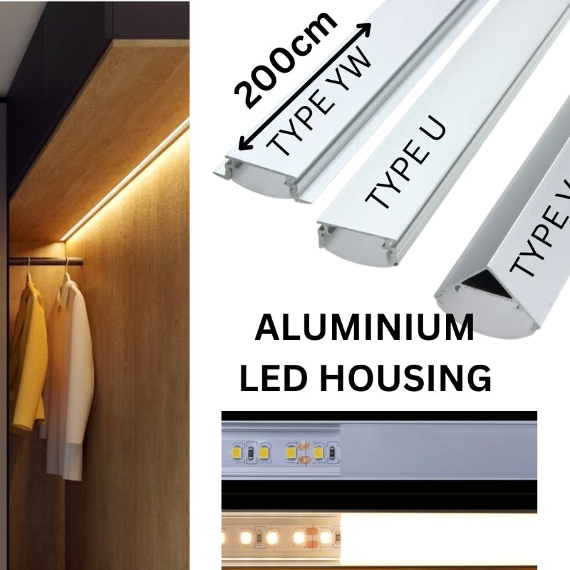 Cover Led Strip Aluminium Cover Led Housing Panjang 2 Meter