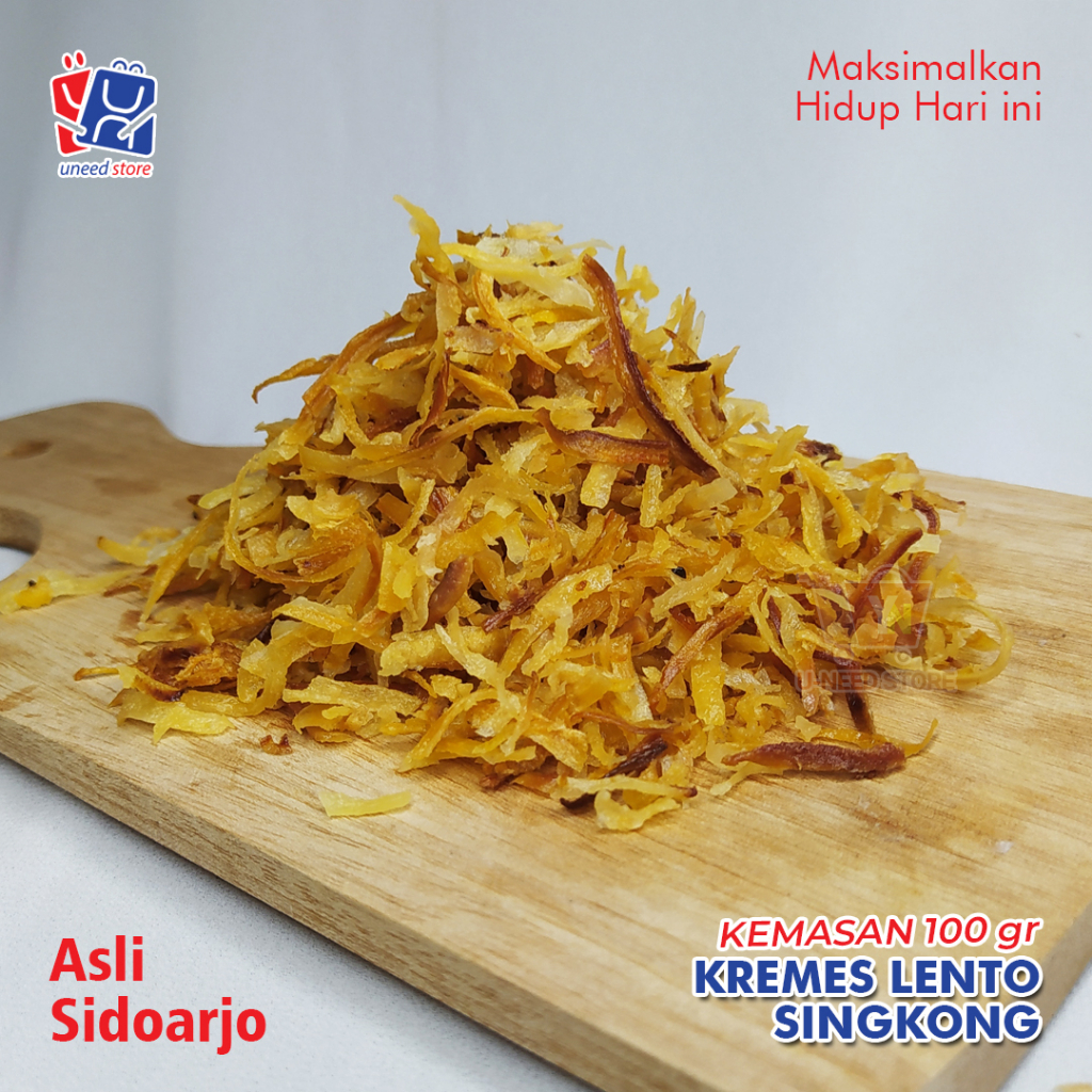 

Kremes Lento Singkong Kupang Lontong Gurih Renyah Asli Sidoarjo 100gram - Uneed_store