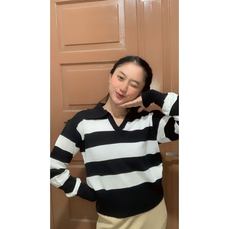 SWEATER RAJUT VALENCIA /SWEATER BLASTER WANITA KOREA CROP/ATASANPOLLETRAJUT-2