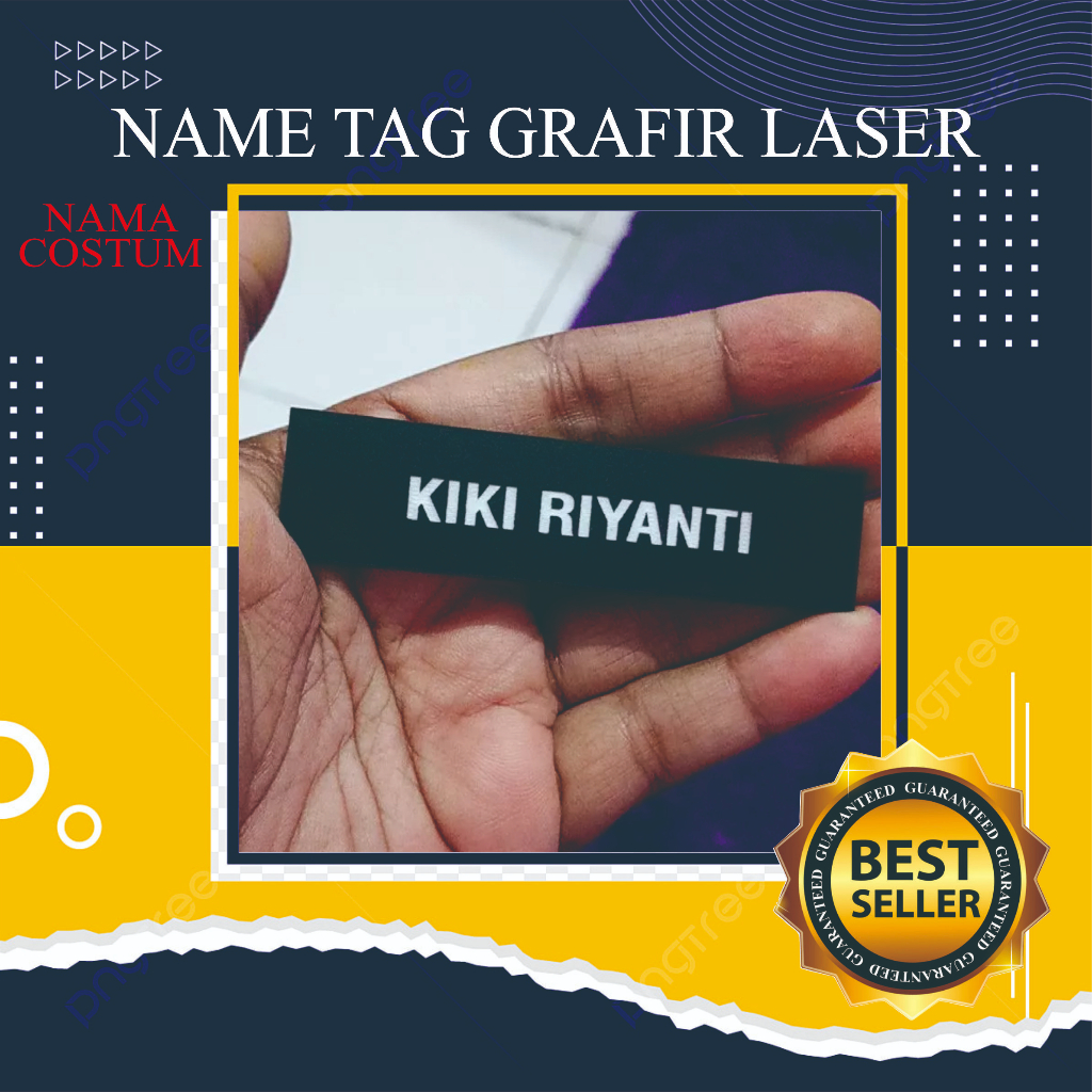 Name Tag Nama Dada LASER BLACK DOFF Grafir/Ukir, PNS/POLRI/TNI/PERSIT/SECURITY
