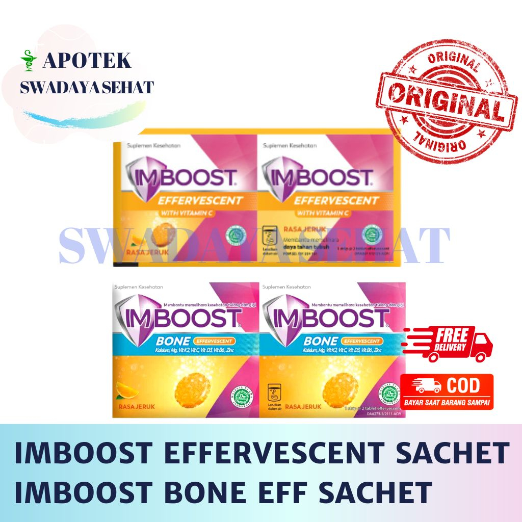 IMBOOST EFFERVESCENT WITH VITAMIN C - IMBOOST BONE Sachet Isi 2 Tablet Effervescent - Vitamin Daya T