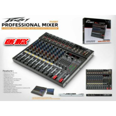 MIXER PEAVEY PV8BT MIXER 8 CHANNEL PEAVEY PV8 BT WITH SOUNDCARD