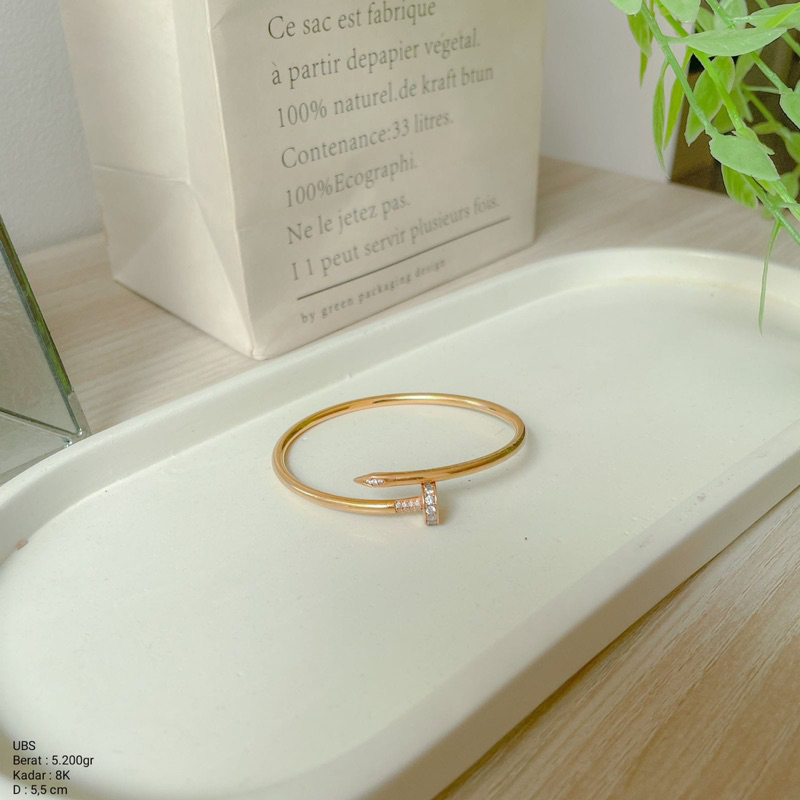 Perhiasan Gelang Emas Paku Carty UBS 8k / 375
