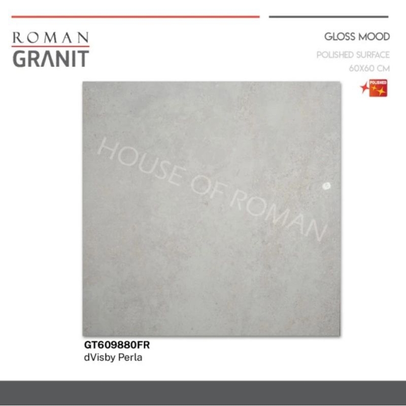 Roman Granit dVisby Perla 60x60 / lantai granit / lantai glossy / keramik glossy / lantai marmer / keramik glossy / keramik murah / keramik jakarta / granit murah