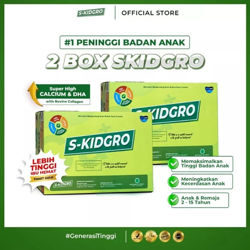 

S-KIDGRO Peninggi Badan Untuk Anak Terbaik | isi 2 Box S-Kidgro ( Rasa Coklat )