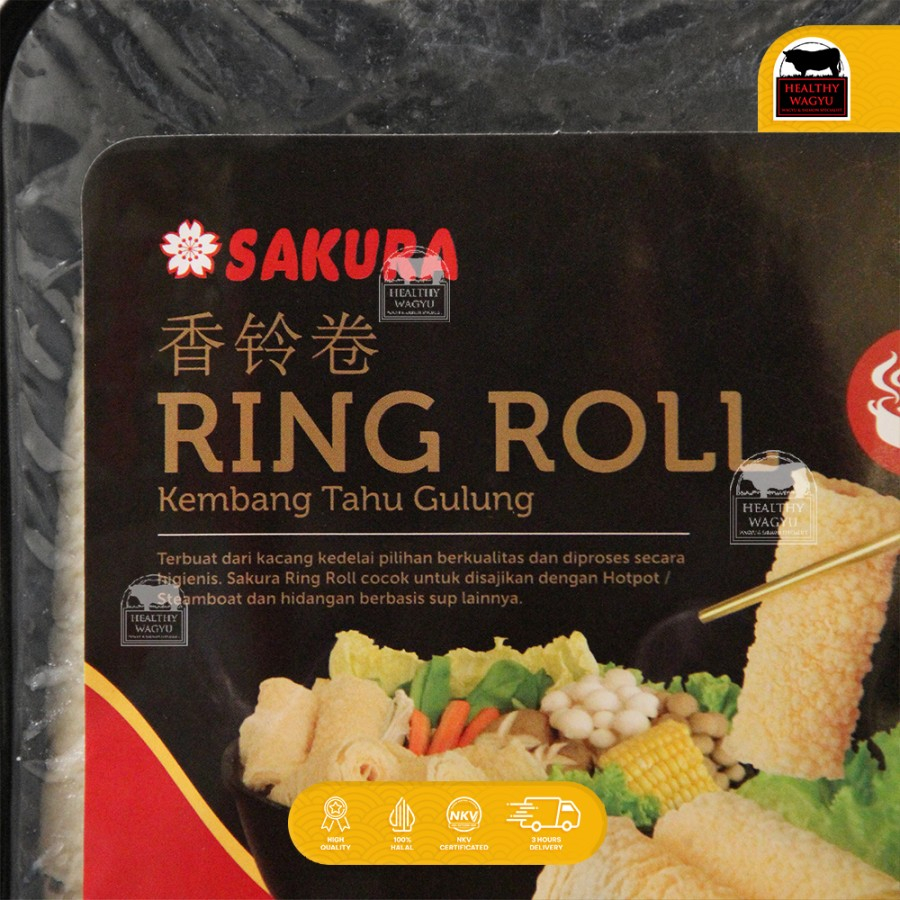 

Sakura Kulit Kembang Tahu Goreng Fried Bean Curd Ring Roll 188gr Healthy Wagyu