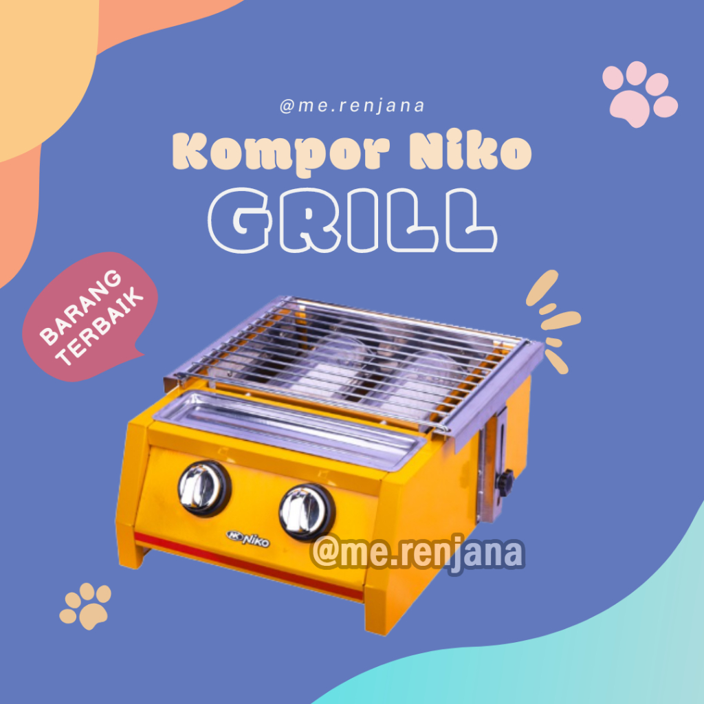 NIKO Kompor Grill 2 Tungku NK-GR2, Panggangan, Pemanggang Sosis