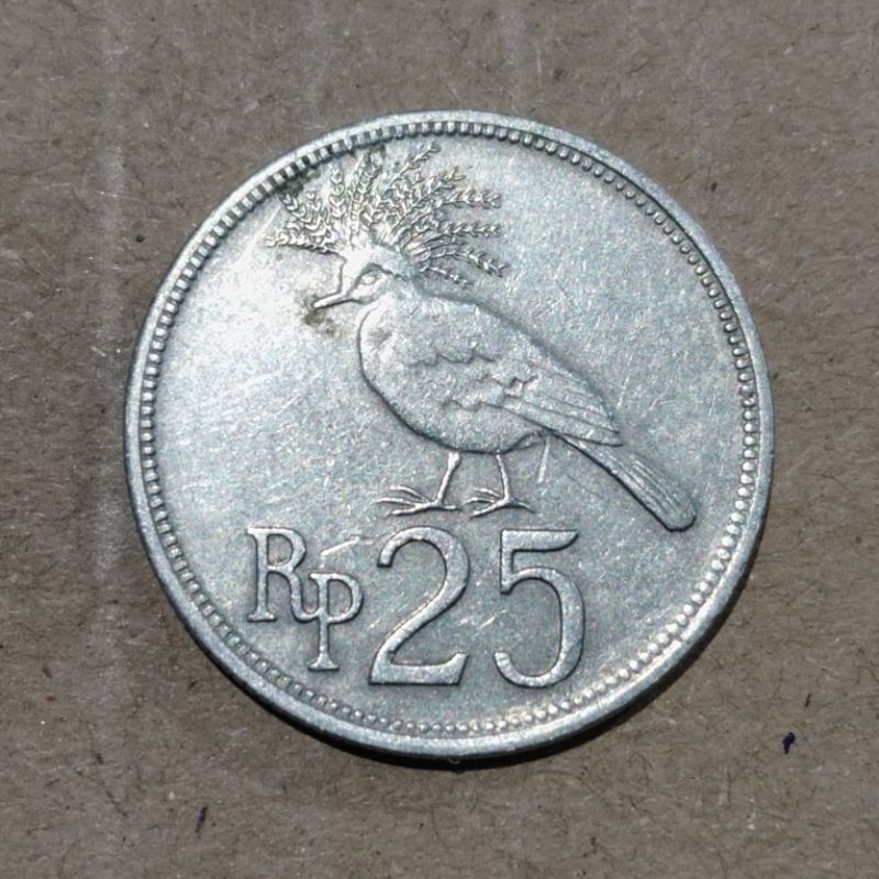 Koin 25 Rupiah Gambar Burung Tahun 1971