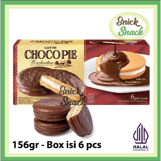 

Lotte Choco Pie Box isi 6 ChocoPie Chocolate Marshmallow Soft Cake