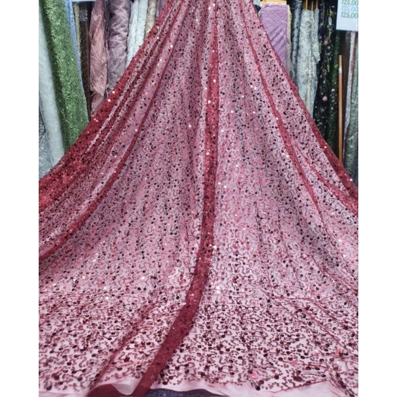Kain/Bahan Tulle Payet Spangle/ tulle payet sequiin