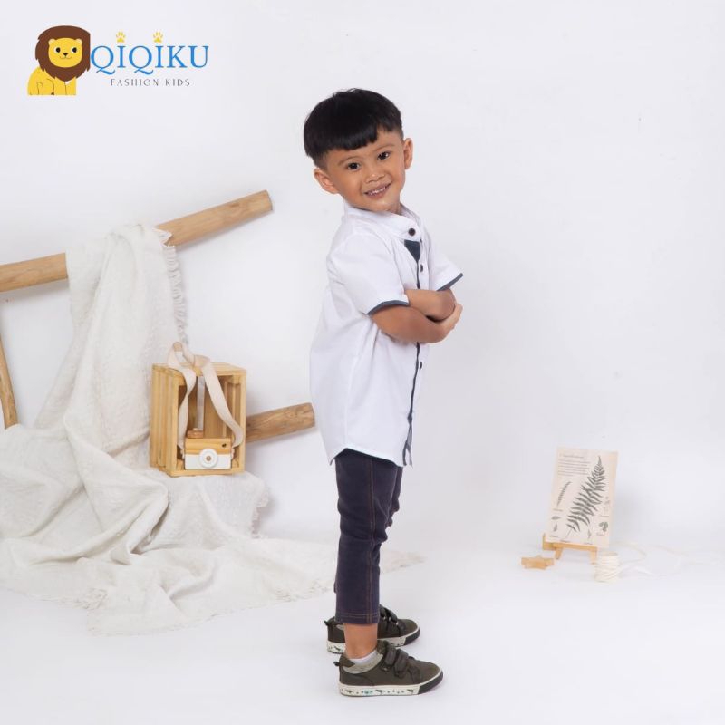 kemeja Koko baju anak lengan pendek tanpa kerah katun premium