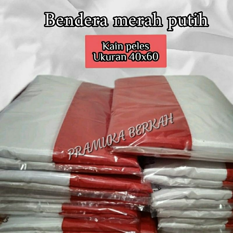Bendera Merah Putih - ukuran 40x60cm - Bendera MP kain peles & ero golden