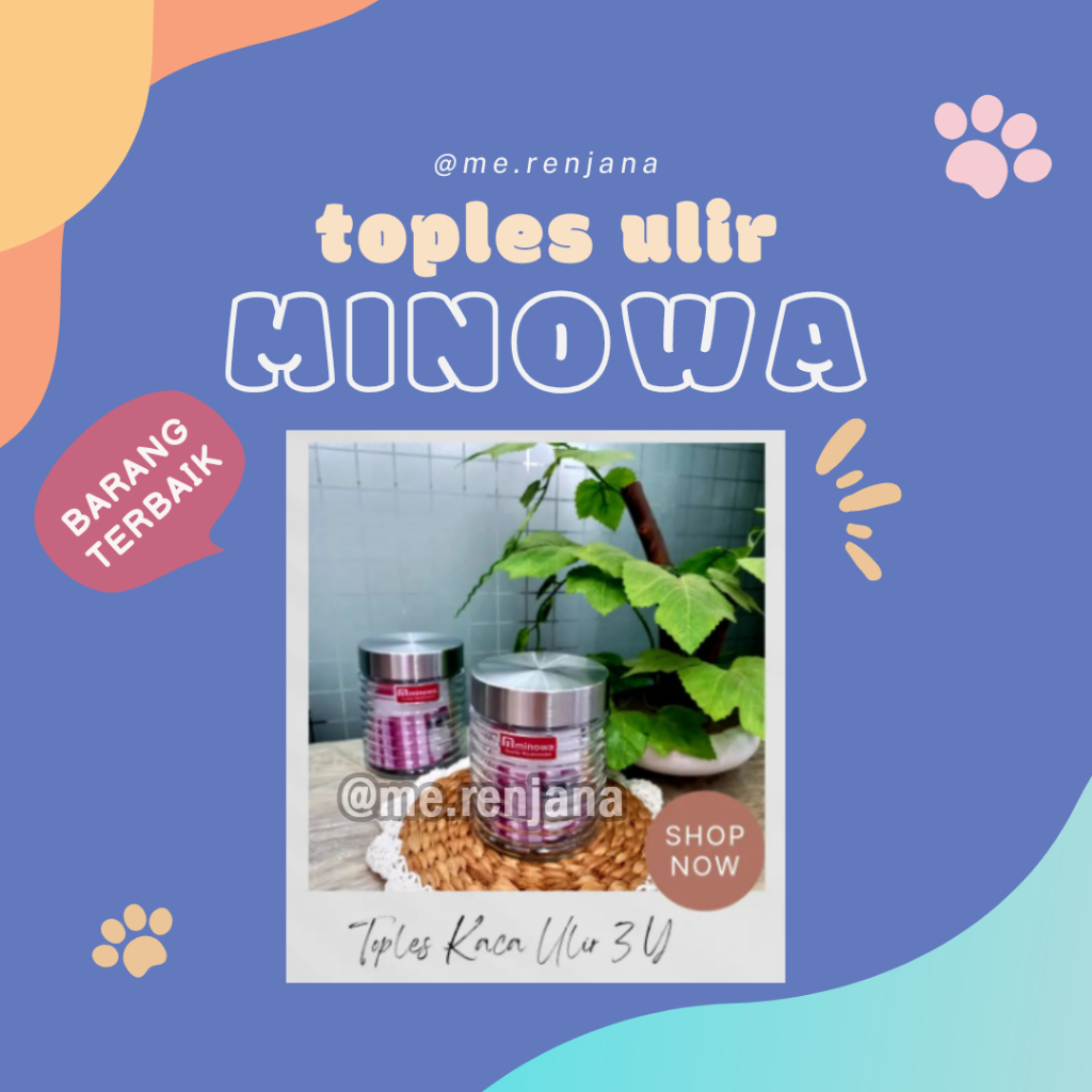 Minowa Toples kaca, jar kaca, Toples Ulir, Botol kaca