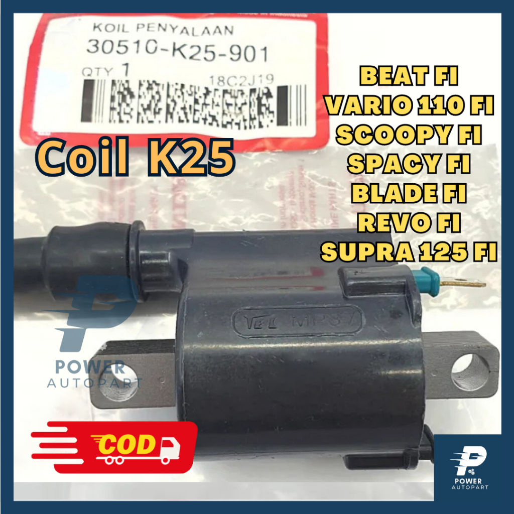 COIL KOIL Honda Beat Fi Vario Fi  Supra Scoopy Fi Revo Fi Kualitas Asli Original - Coil K25