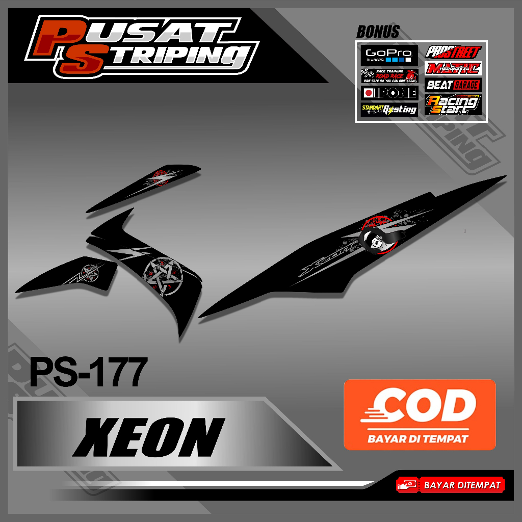 (PS- 177) Sticker Variasi Striping Transparan Yamaha Xeon Rc // Sticker XEON RC Aksesoris Sepeda Mot