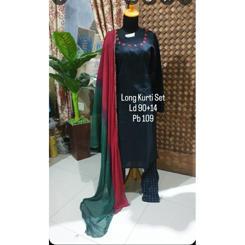 KURTI SET INDIA BAJU MUSLIM TUNIK LD 90+14 PB 109