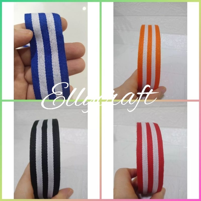 

1yard (90cm) Pita Garis 3cm/pita kado/pita hampers dua sisi