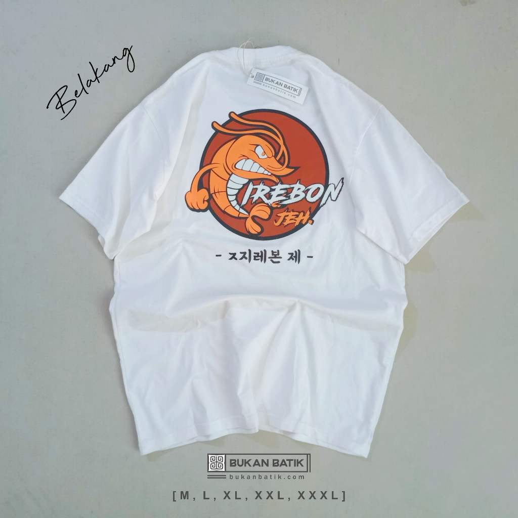 Kaos Cirebon Jeh Kota Udang Sunan Gunung Jati Original - CIREBON UDANG CU02 PUTIH