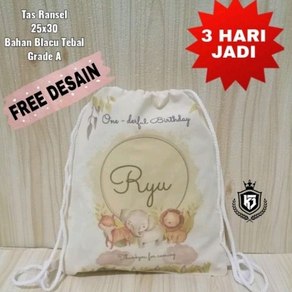 

CUSTOM TERMURAH TAS ULTAH RANSEL SERUT CETAK COLOUR DESAIN SESUKAMU