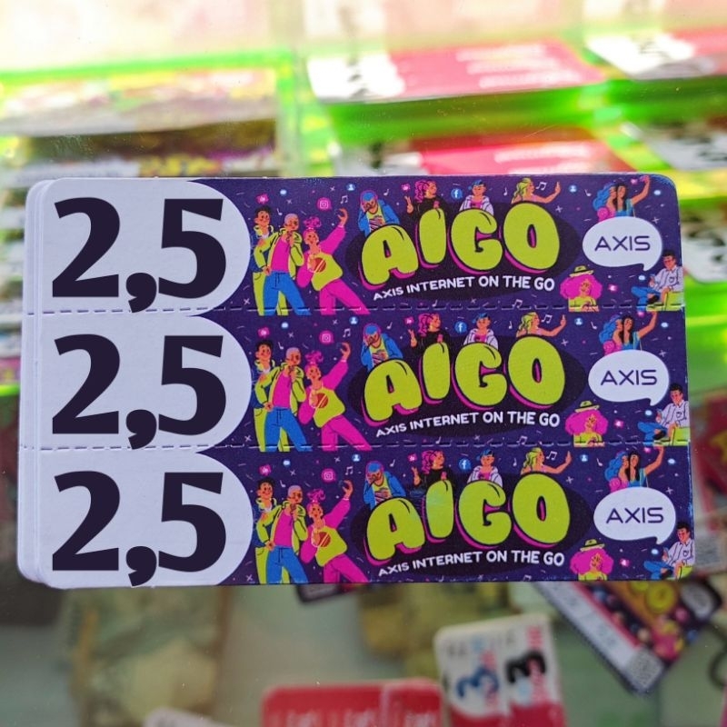 Voucher Axis Aigo 2.5 gb / 5 Hari SKS Nasional