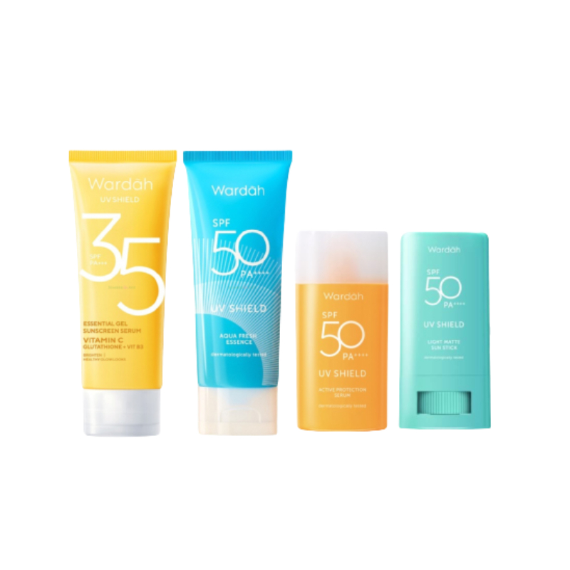 Wardah UV Shield Sunscreen Essential Gel SPF 30 | Aqua Fresh Essence SPF 50 BPOM Active Protection S