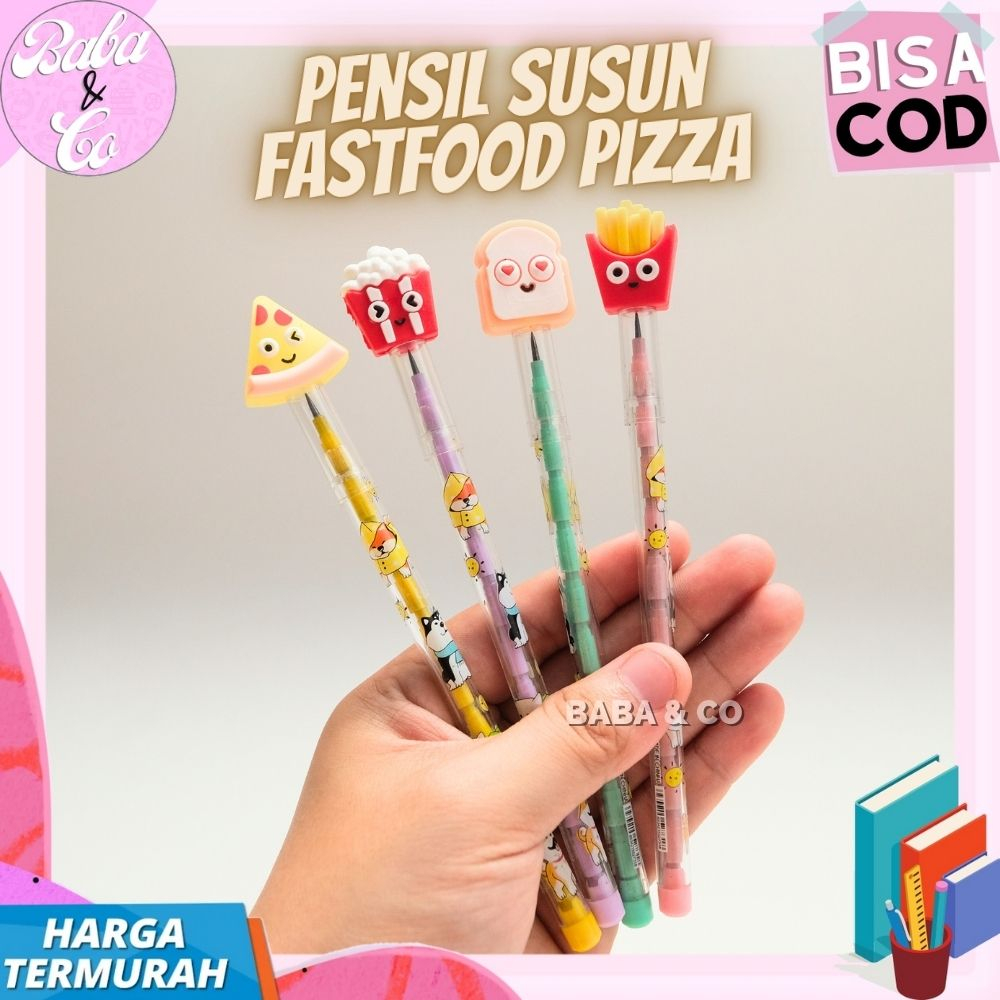 

PENSIL LUCU PENSIL SUSUN FASTFOOD PIZZA UNIK MURAH PENSIL PELURU COD
