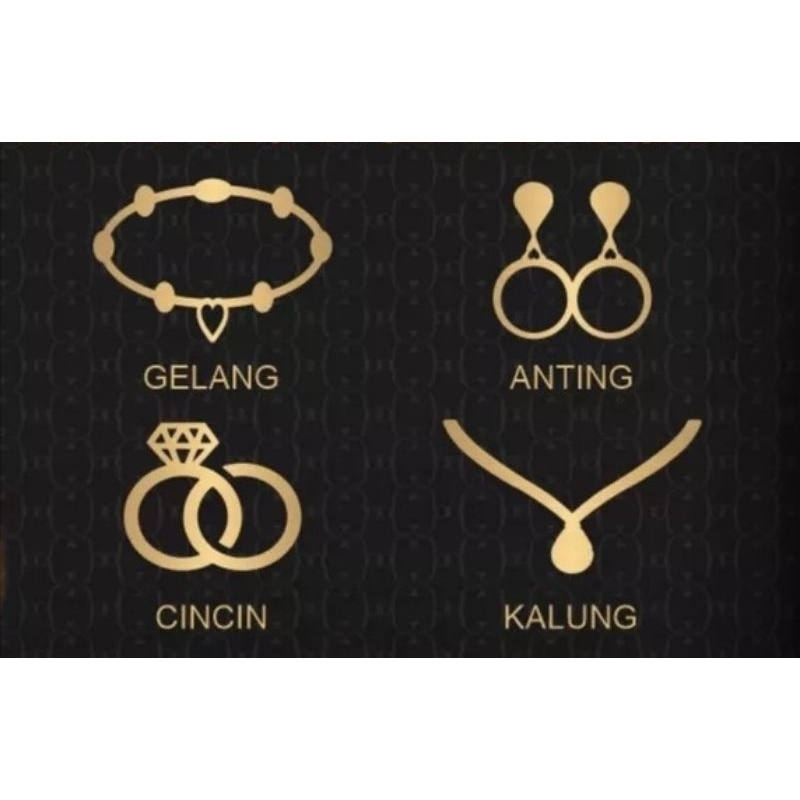 Akrilik set perhiasan emas untuk tambahan mahar