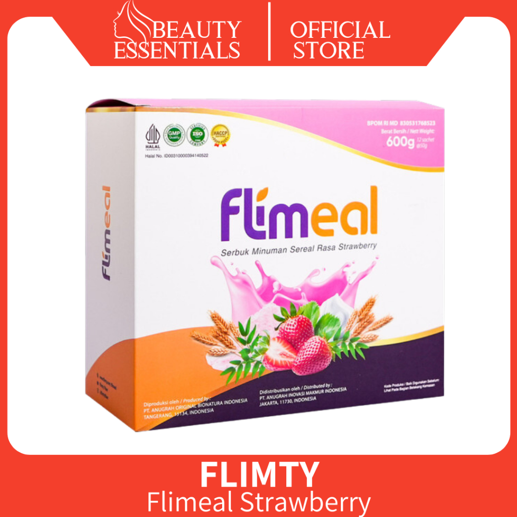 

Flimeal (Meal Replacement) - 1 Box (Isi 12 Sachet) - Strawberry flimty fiber