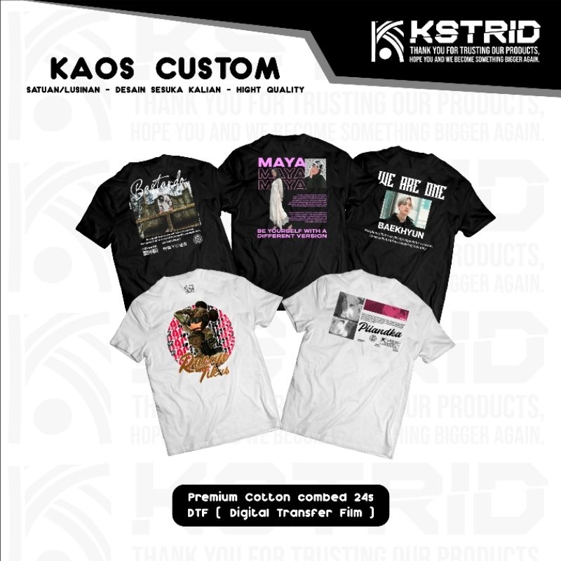 KAOS CUSTOM AESTHETIC SATUAN DESAIN FOTO KALIAN