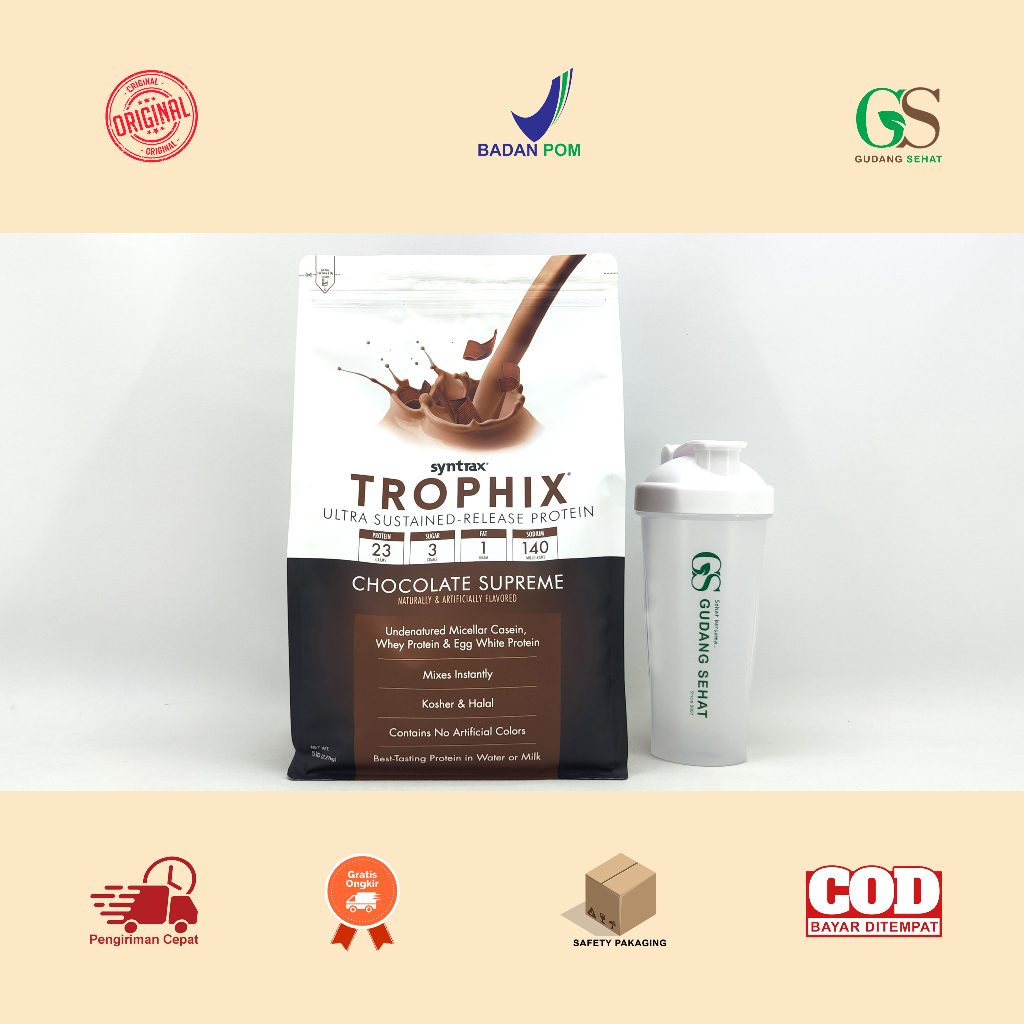 Manado Syntrax Trophix 5 lbs Protein Mix Lepas Berkala Free Shaker