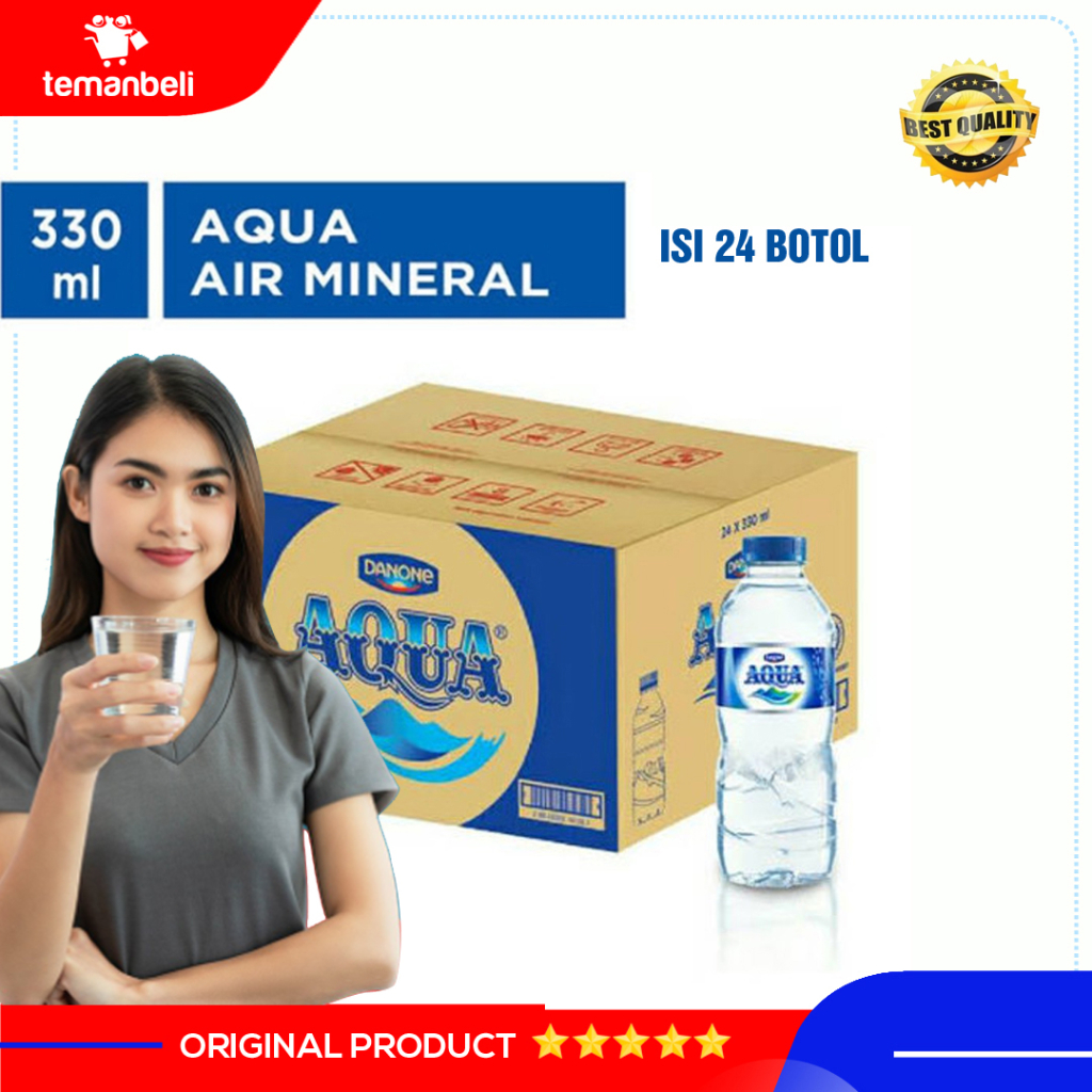 

AQUA 330 ML - AQUA DUS - AQUA BOTOL SEDANG AIR MINERAL - AQUA KEMASAN