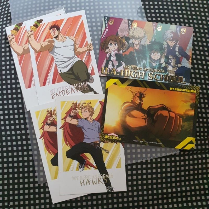 Post Card Official Boku no Hero Academia Hawks Endeavor UA High School All Might