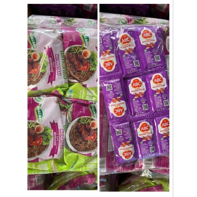 paket mie lemonilo 4pcs  + saos sambel 42 pcs