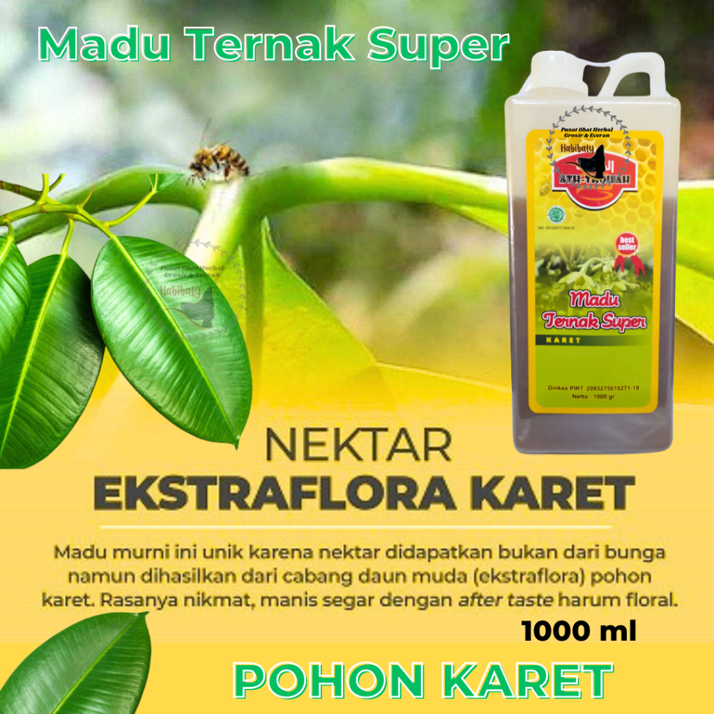 

Madu Ternak Super Nektar Karet Grade A 1000 gr