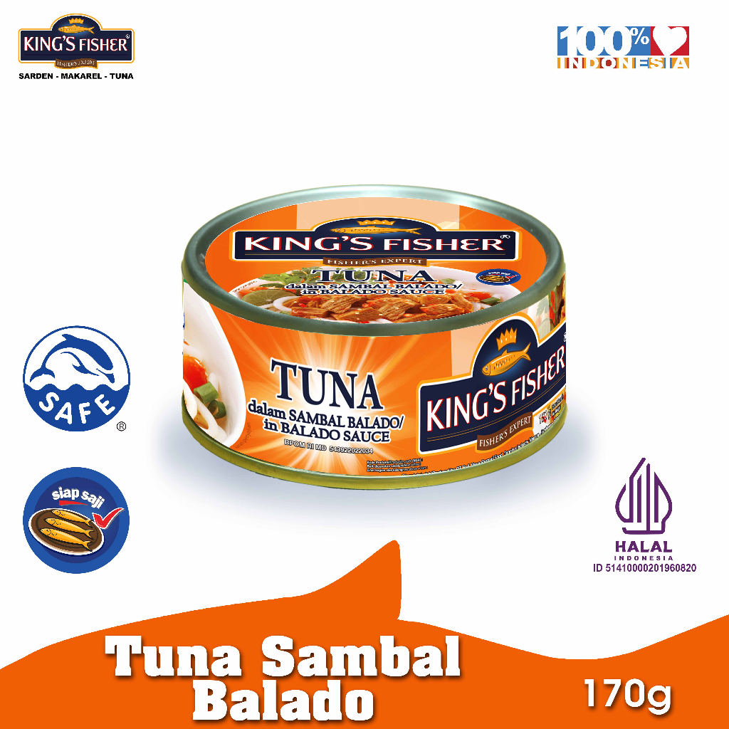 

Myhomey King's Fisher Tuna Sambal balado Daging Tuna Makanan Kaleng 170 g