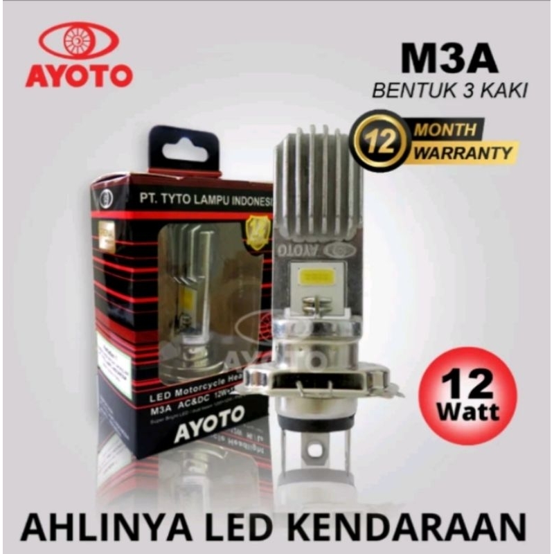 AYOTO M3A Lampu Led Motor Headlamp H4 Lampu Depan Vixion Cb 150r Ninja 150 R Cb150R Bohlam Super Ter