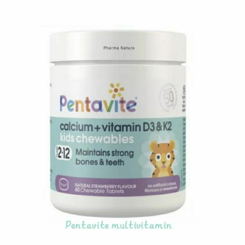 Pentavite multivitamin D3 dan K2 chewable
