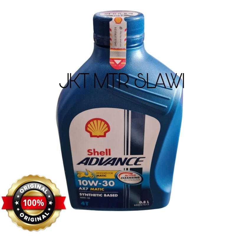 oli shell matic(Biru) 0,8 oil shell AX7 matic 0,8 10W-30 ASLI