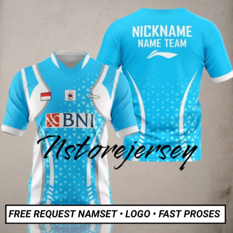 JERSEY BADMINTON INDONESIA LINING ALL ENGLAND FREE CUSTOM NAMSET