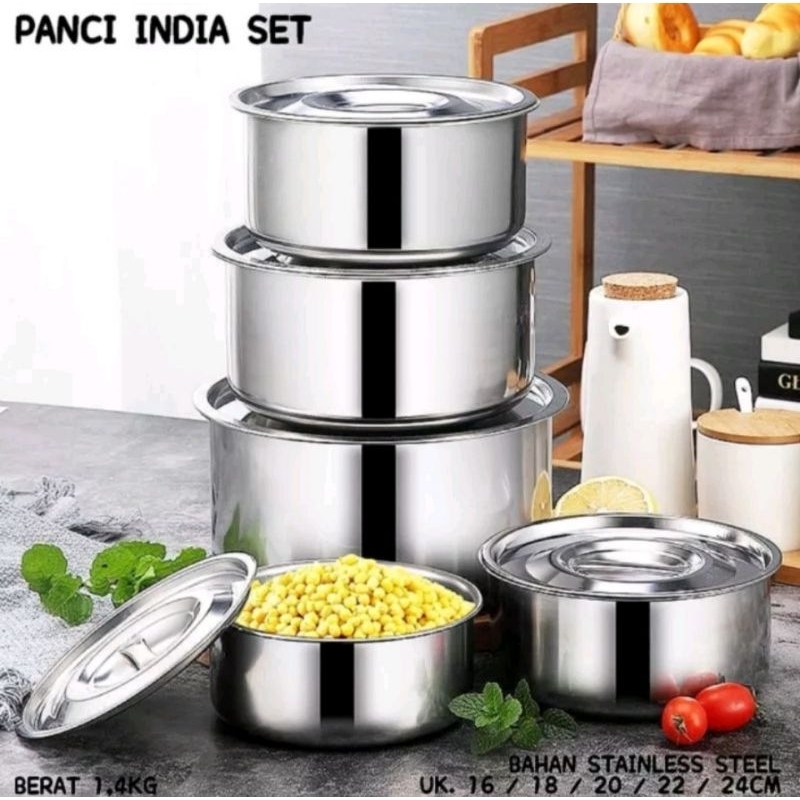 Panci India My Home 5pcs Tebal