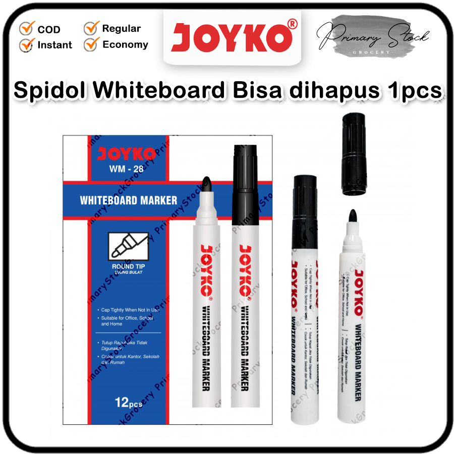 

Spidol Whiteboard Joyko WM 28 Hitam Erasable White Board Papan Tulis Joyco