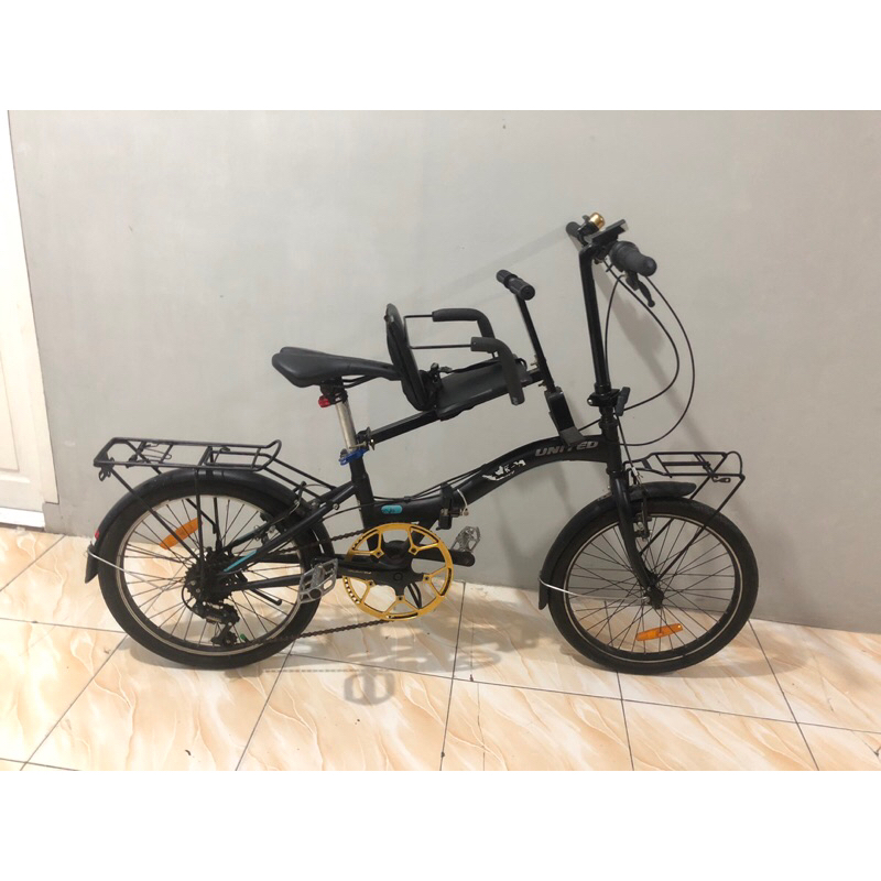 sepeda lipat united stylo 20inch 20" +bonus boncengan anak