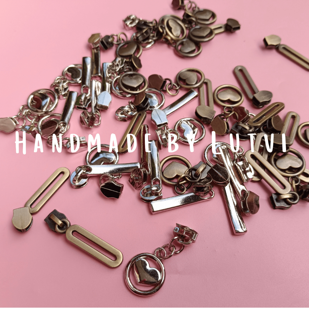 1 pcs kepala resleting gigi plastik no 5 atg poles dan nikel | kepala resleting love | kepala reslet